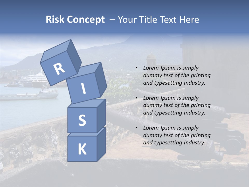 Old Cannons At San Felipe Fortress Overlooking Puerto Plata Port. Dominican Republic. PowerPoint Template