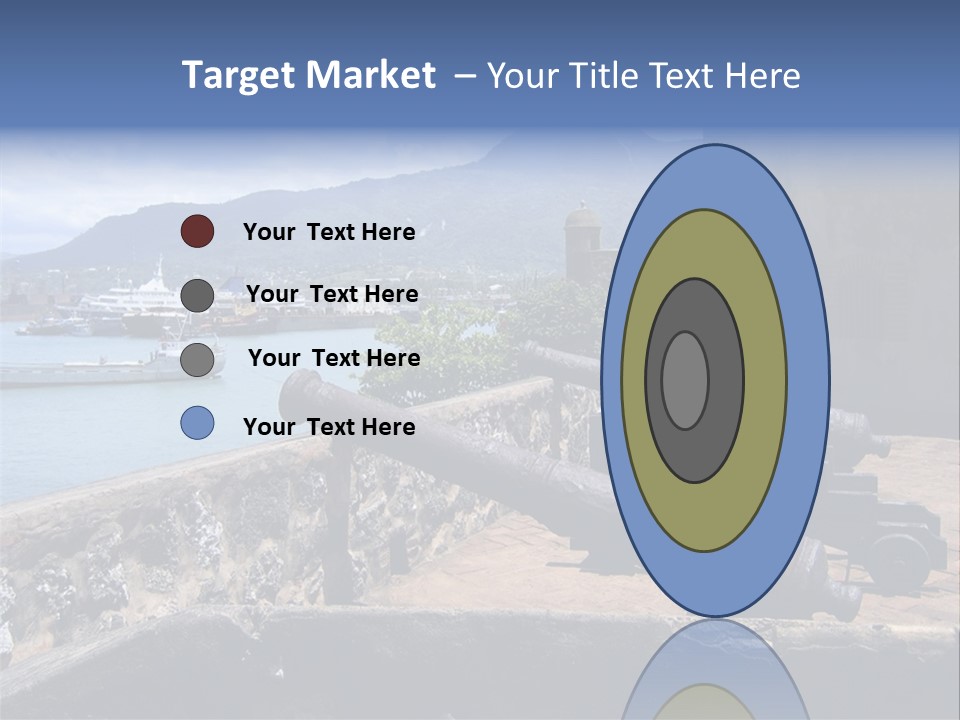 Old Cannons At San Felipe Fortress Overlooking Puerto Plata Port. Dominican Republic. PowerPoint Template