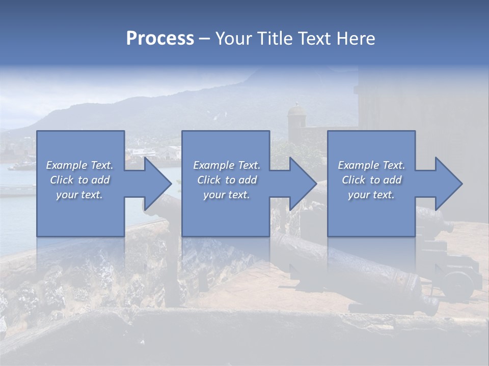 Old Cannons At San Felipe Fortress Overlooking Puerto Plata Port. Dominican Republic. PowerPoint Template