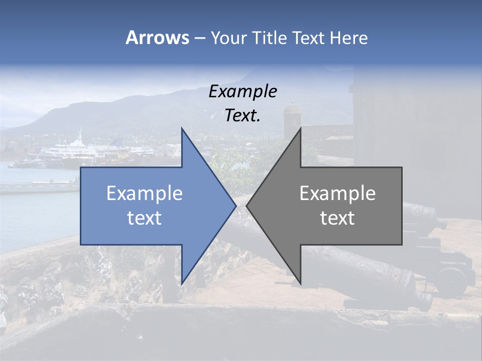 Old Cannons At San Felipe Fortress Overlooking Puerto Plata Port. Dominican Republic. PowerPoint Template