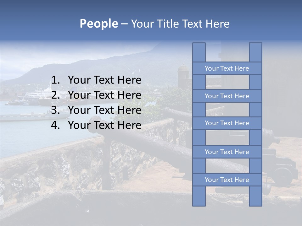 Old Cannons At San Felipe Fortress Overlooking Puerto Plata Port. Dominican Republic. PowerPoint Template