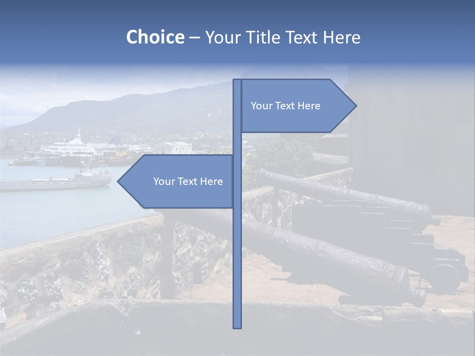 Old Cannons At San Felipe Fortress Overlooking Puerto Plata Port. Dominican Republic. PowerPoint Template