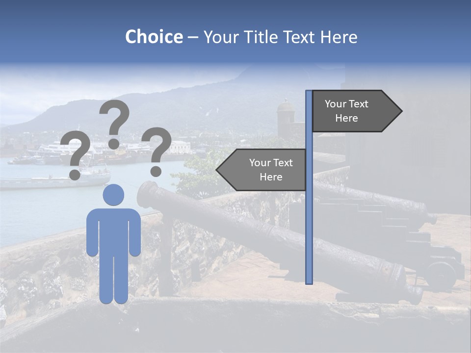 Old Cannons At San Felipe Fortress Overlooking Puerto Plata Port. Dominican Republic. PowerPoint Template