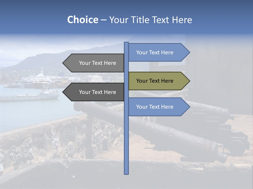Old Cannons At San Felipe Fortress Overlooking Puerto Plata Port. Dominican Republic. PowerPoint Template