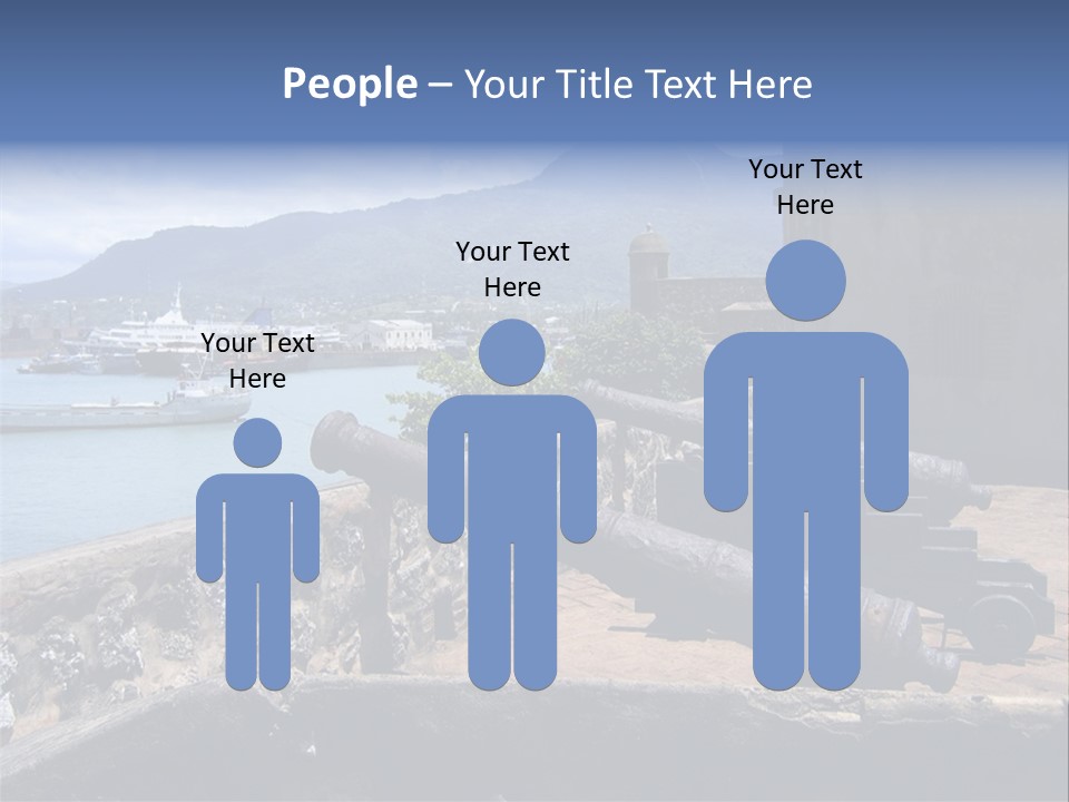 Old Cannons At San Felipe Fortress Overlooking Puerto Plata Port. Dominican Republic. PowerPoint Template