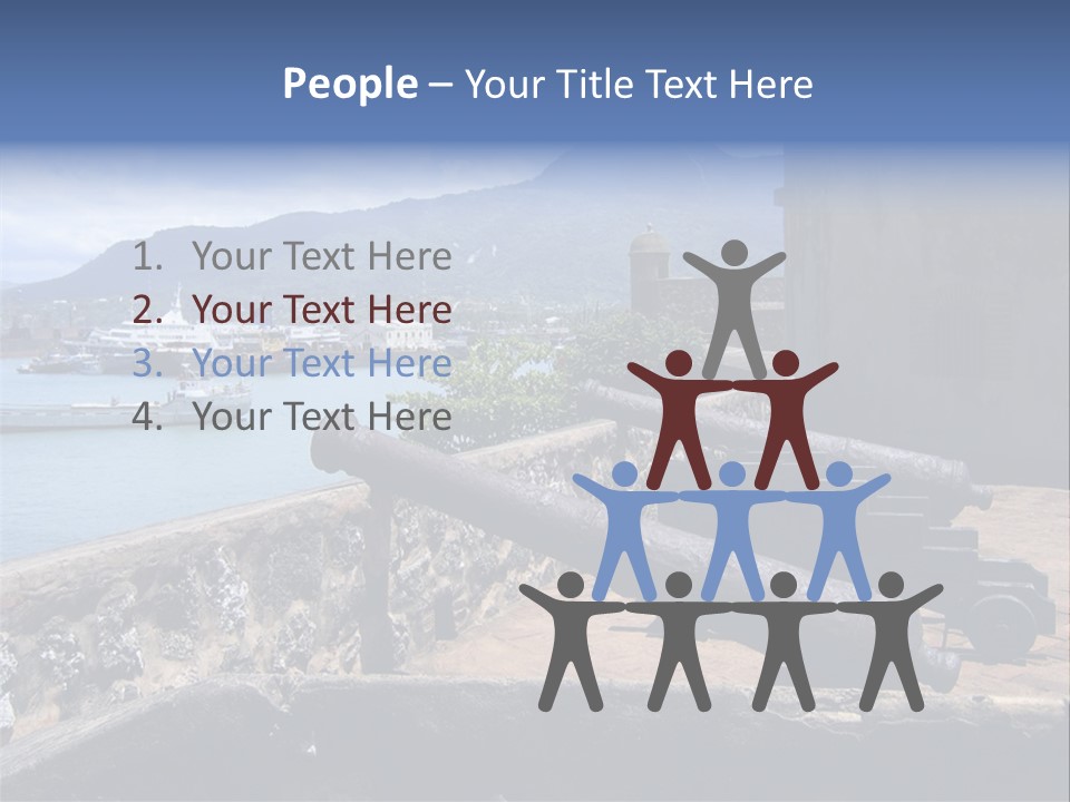 Old Cannons At San Felipe Fortress Overlooking Puerto Plata Port. Dominican Republic. PowerPoint Template