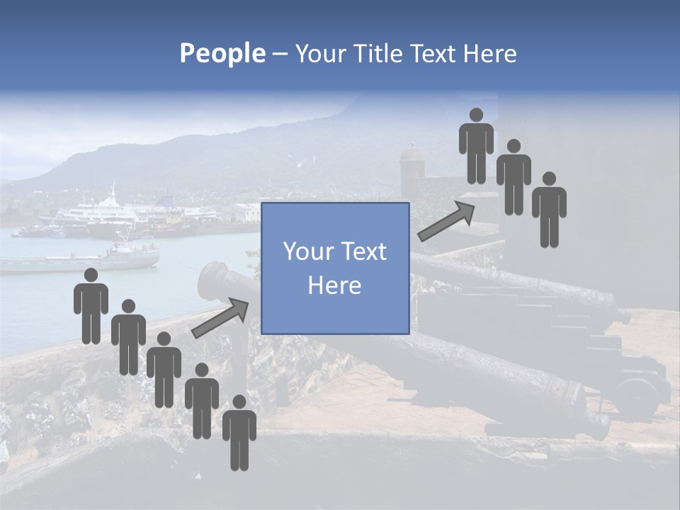 Old Cannons At San Felipe Fortress Overlooking Puerto Plata Port. Dominican Republic. PowerPoint Template