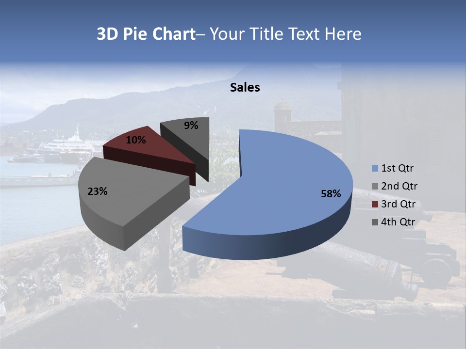Old Cannons At San Felipe Fortress Overlooking Puerto Plata Port. Dominican Republic. PowerPoint Template
