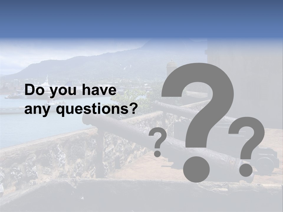 Old Cannons At San Felipe Fortress Overlooking Puerto Plata Port. Dominican Republic. PowerPoint Template