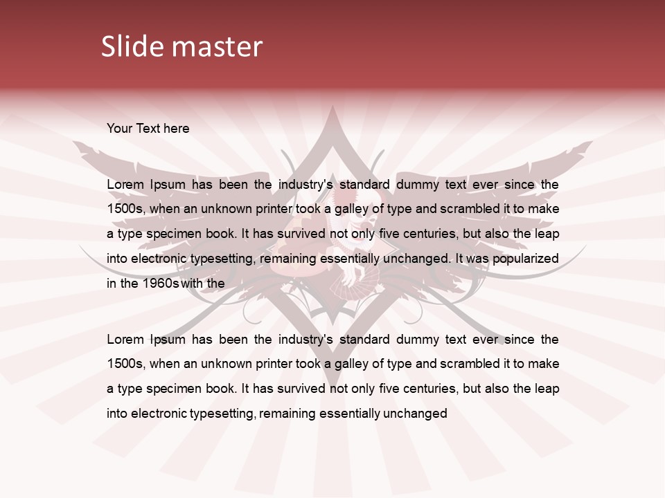 Grinning Clown With Playing Cards In The Centre Of Diamond Ornament With Wings (Vector) Stock Vector Illustration: PowerPoint Template