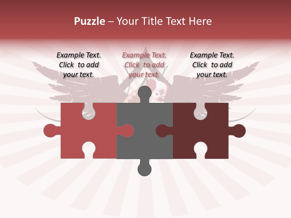 Grinning Clown With Playing Cards In The Centre Of Diamond Ornament With Wings (Vector) Stock Vector Illustration: PowerPoint Template