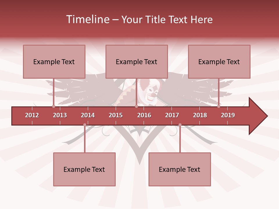 Grinning Clown With Playing Cards In The Centre Of Diamond Ornament With Wings (Vector) Stock Vector Illustration: PowerPoint Template