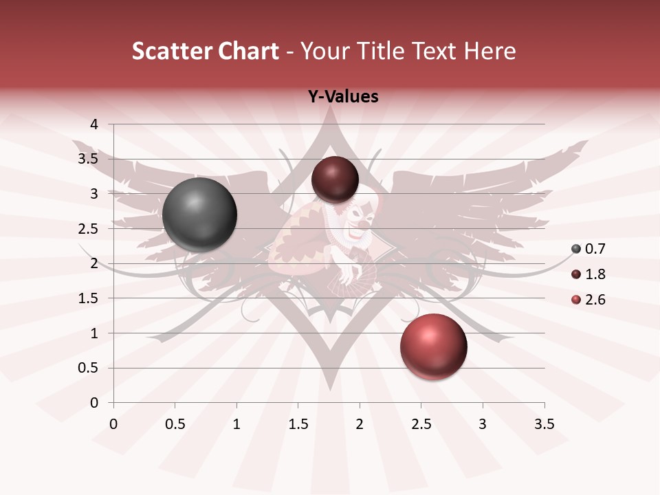 Grinning Clown With Playing Cards In The Centre Of Diamond Ornament With Wings (Vector) Stock Vector Illustration: PowerPoint Template