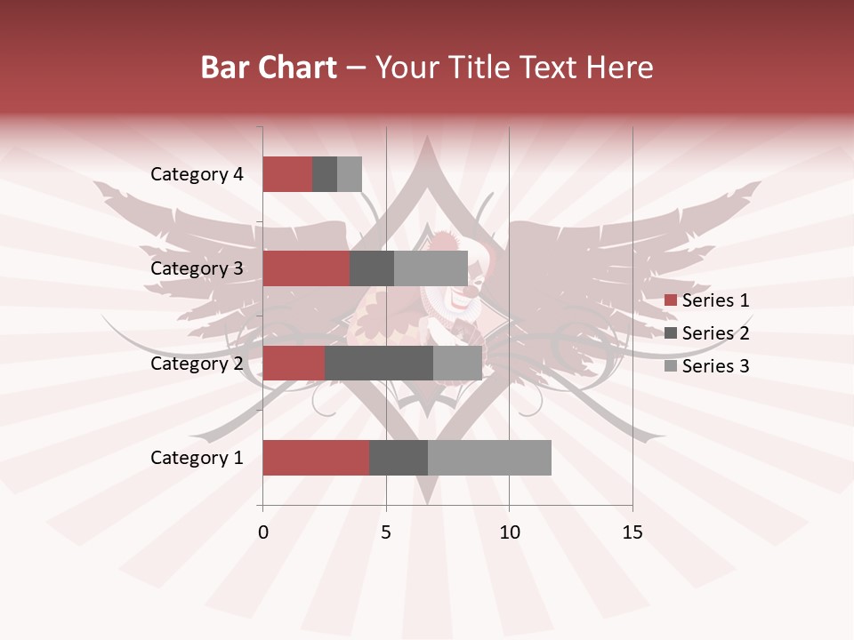 Grinning Clown With Playing Cards In The Centre Of Diamond Ornament With Wings (Vector) Stock Vector Illustration: PowerPoint Template