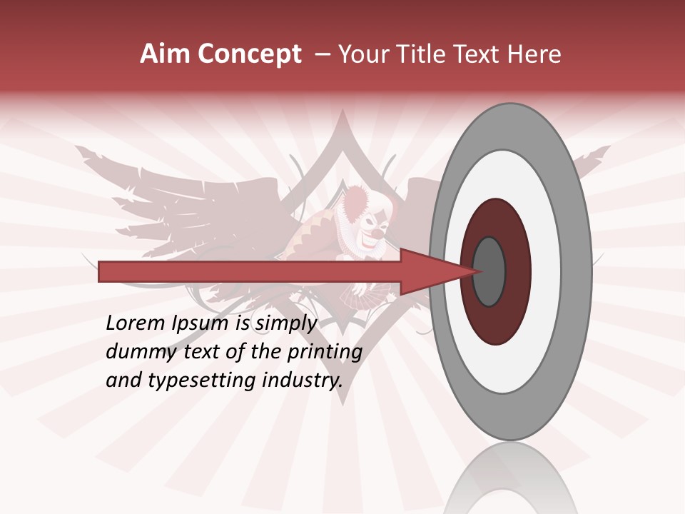 Grinning Clown With Playing Cards In The Centre Of Diamond Ornament With Wings (Vector) Stock Vector Illustration: PowerPoint Template