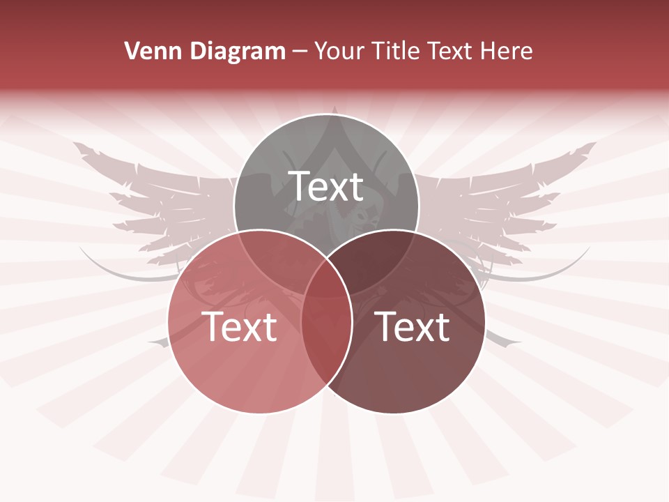 Grinning Clown With Playing Cards In The Centre Of Diamond Ornament With Wings (Vector) Stock Vector Illustration: PowerPoint Template