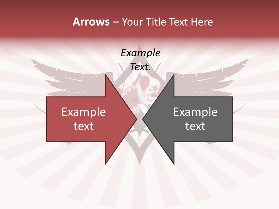 Grinning Clown With Playing Cards In The Centre Of Diamond Ornament With Wings (Vector) Stock Vector Illustration: PowerPoint Template