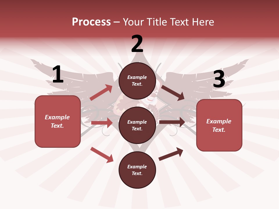 Grinning Clown With Playing Cards In The Centre Of Diamond Ornament With Wings (Vector) Stock Vector Illustration: PowerPoint Template