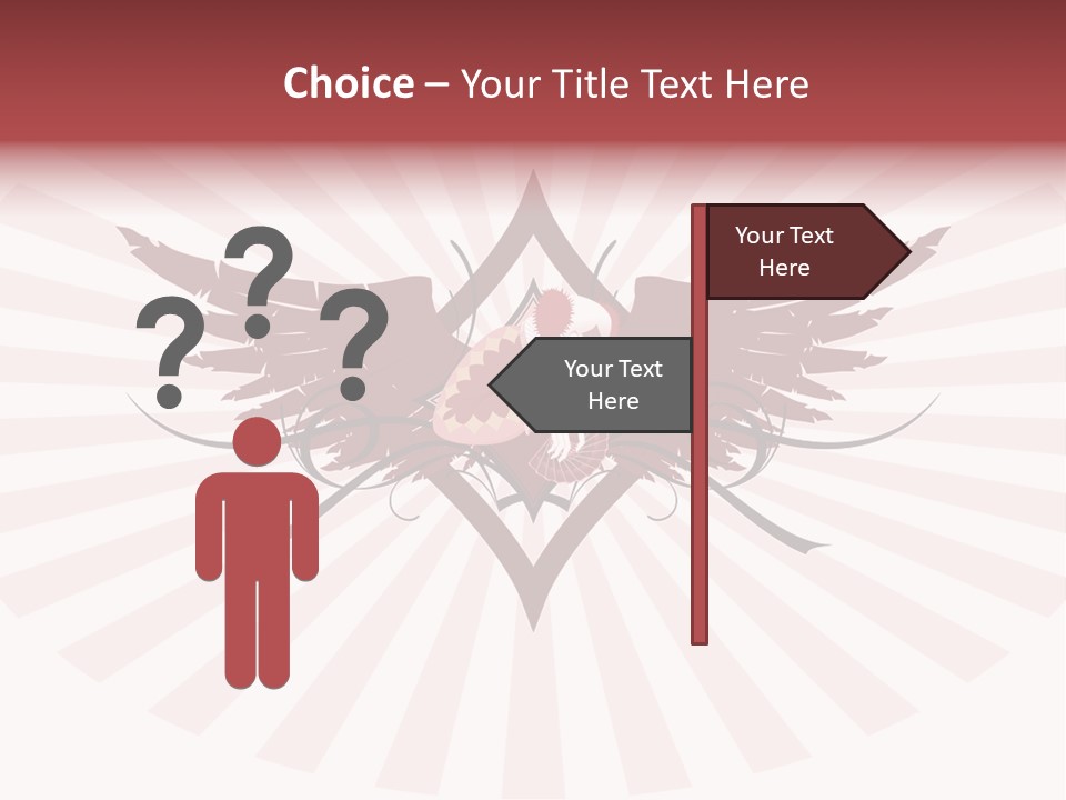 Grinning Clown With Playing Cards In The Centre Of Diamond Ornament With Wings (Vector) Stock Vector Illustration: PowerPoint Template