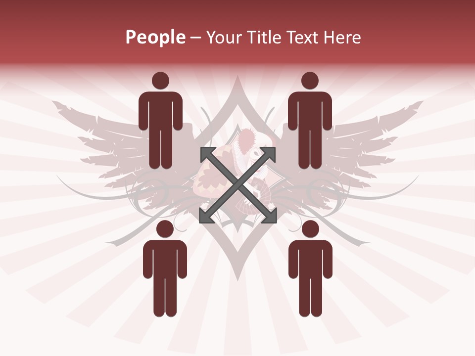 Grinning Clown With Playing Cards In The Centre Of Diamond Ornament With Wings (Vector) Stock Vector Illustration: PowerPoint Template