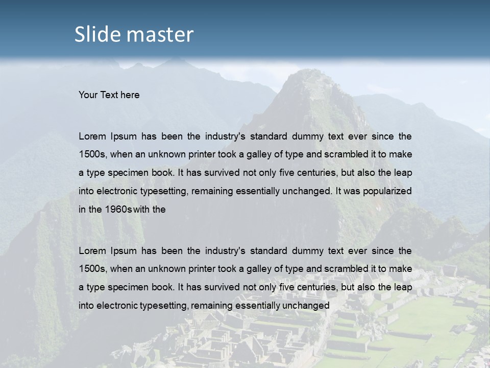The Lost Incan City Of Machu Picchu Near Cusco, Peru. PowerPoint Template