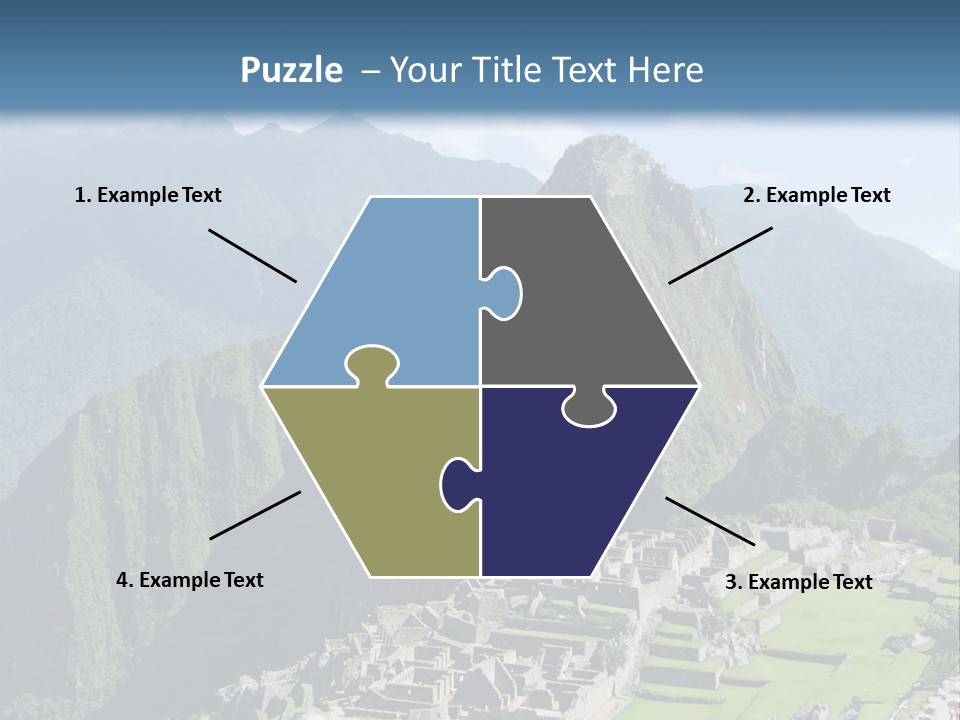 The Lost Incan City Of Machu Picchu Near Cusco, Peru. PowerPoint Template