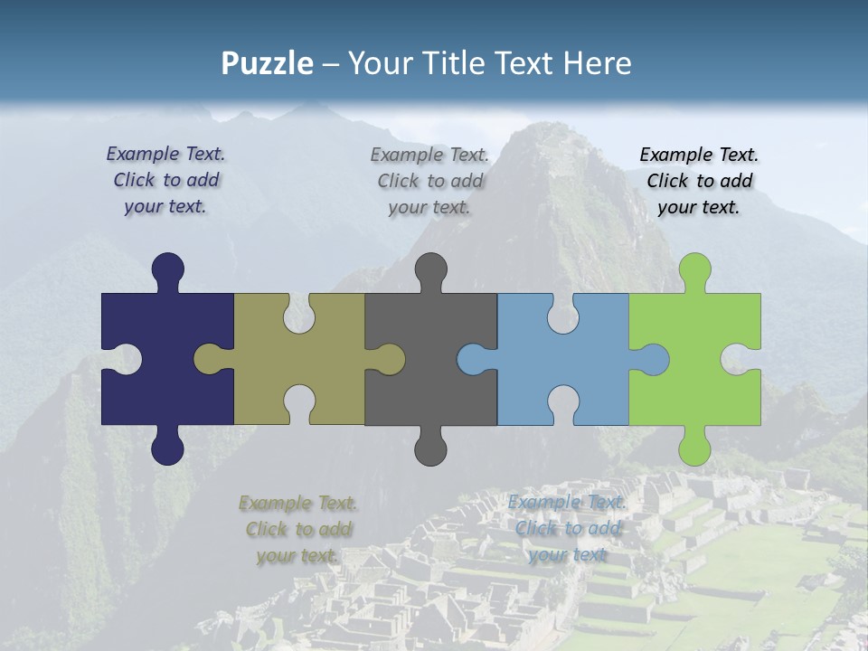 The Lost Incan City Of Machu Picchu Near Cusco, Peru. PowerPoint Template