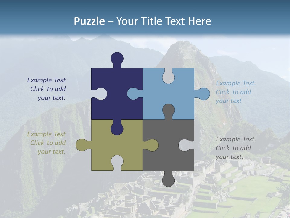 The Lost Incan City Of Machu Picchu Near Cusco, Peru. PowerPoint Template