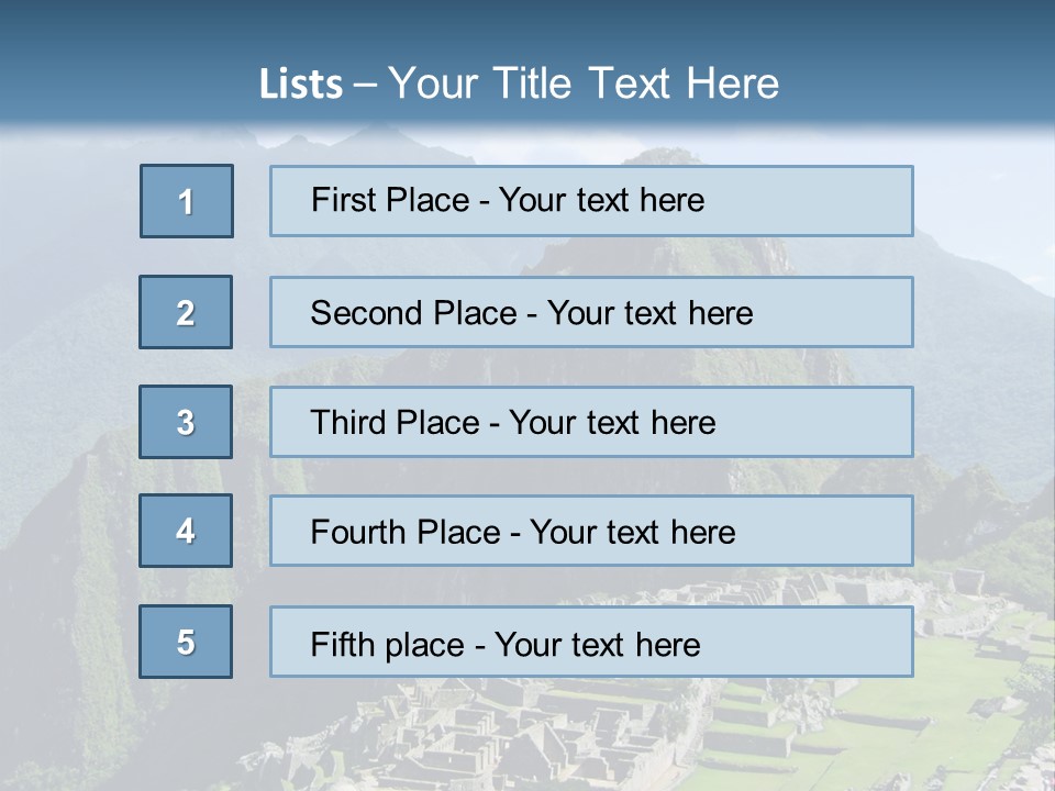 The Lost Incan City Of Machu Picchu Near Cusco, Peru. PowerPoint Template