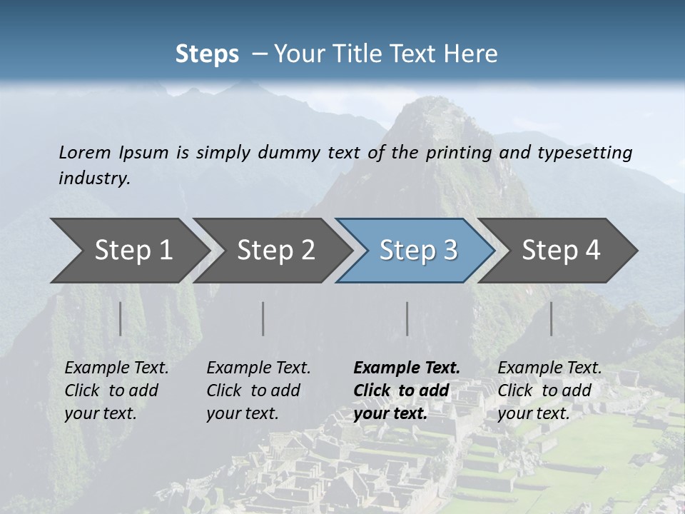 The Lost Incan City Of Machu Picchu Near Cusco, Peru. PowerPoint Template