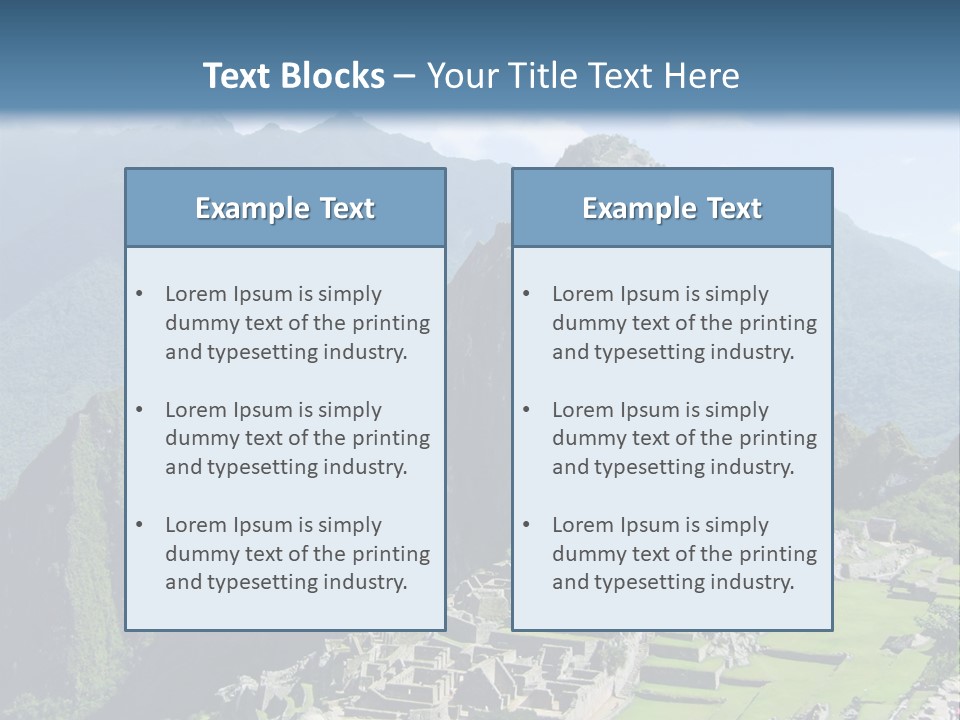 The Lost Incan City Of Machu Picchu Near Cusco, Peru. PowerPoint Template