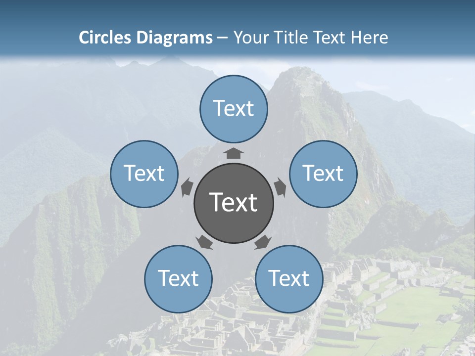 The Lost Incan City Of Machu Picchu Near Cusco, Peru. PowerPoint Template