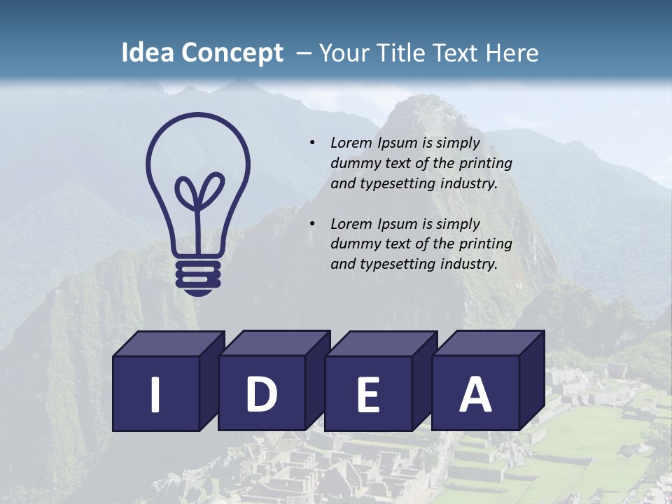 The Lost Incan City Of Machu Picchu Near Cusco, Peru. PowerPoint Template