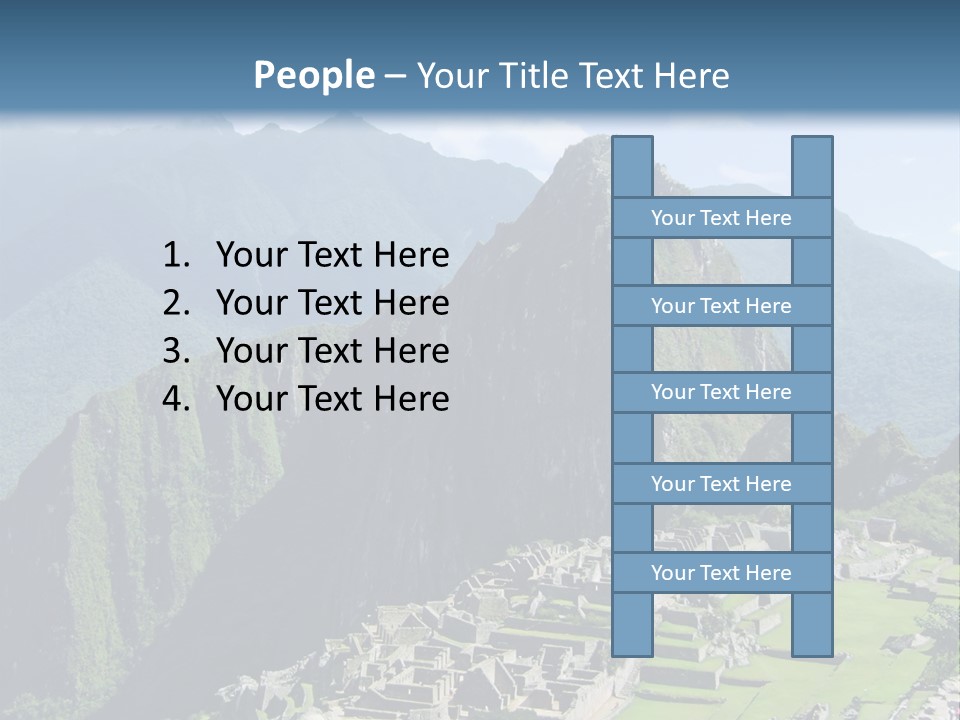 The Lost Incan City Of Machu Picchu Near Cusco, Peru. PowerPoint Template