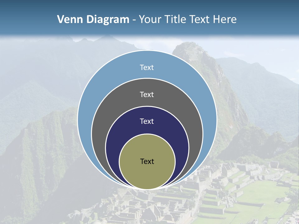 The Lost Incan City Of Machu Picchu Near Cusco, Peru. PowerPoint Template