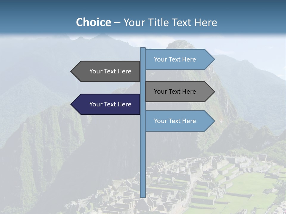 The Lost Incan City Of Machu Picchu Near Cusco, Peru. PowerPoint Template