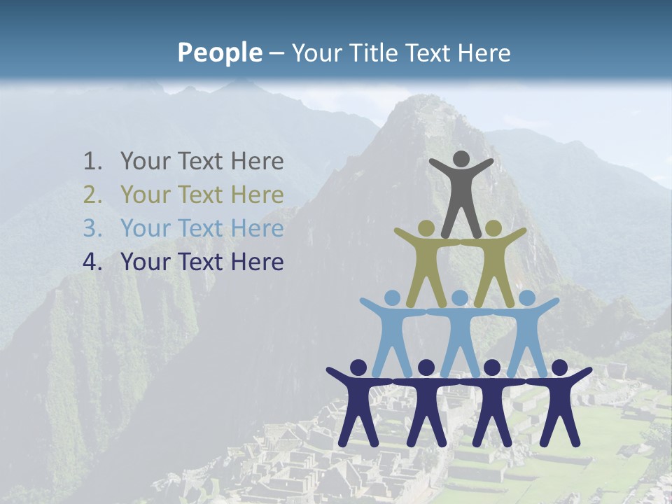 The Lost Incan City Of Machu Picchu Near Cusco, Peru. PowerPoint Template