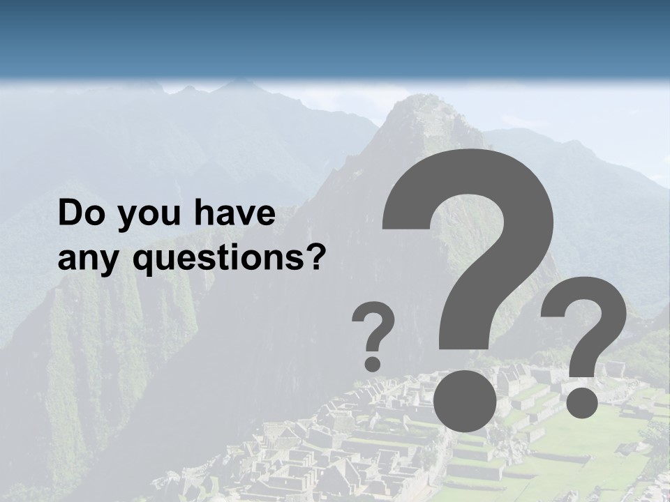 The Lost Incan City Of Machu Picchu Near Cusco, Peru. PowerPoint Template