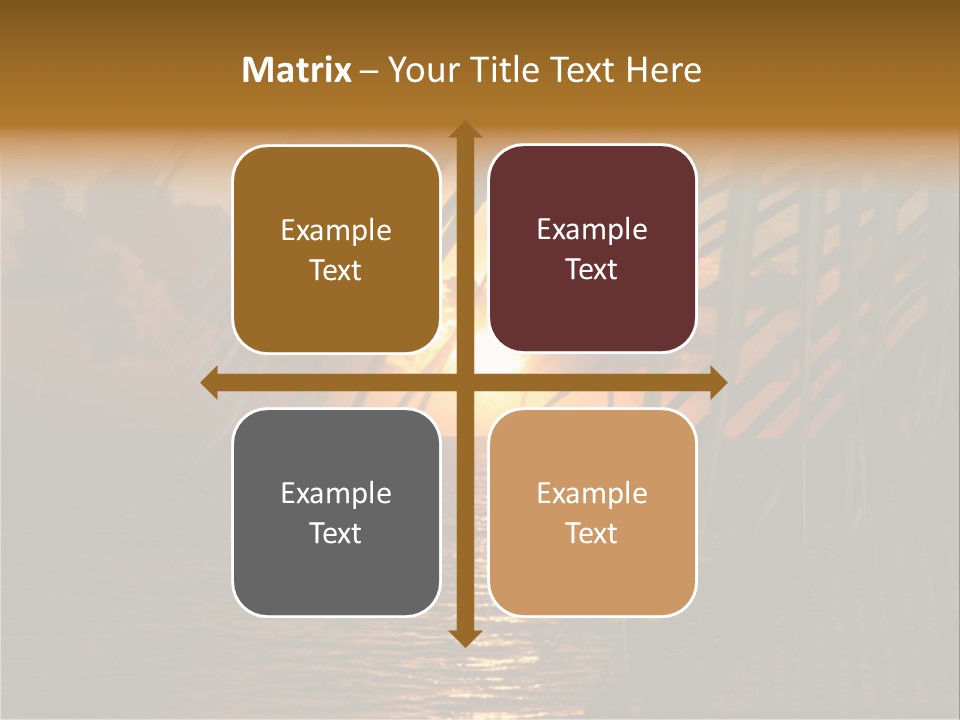 A Sunset Over The Ocean With Palm Leaves PowerPoint Template