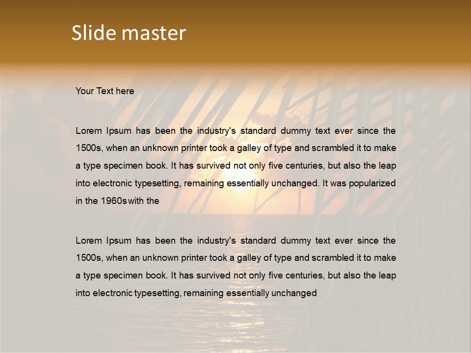 A Sunset Over The Ocean With Palm Leaves PowerPoint Template