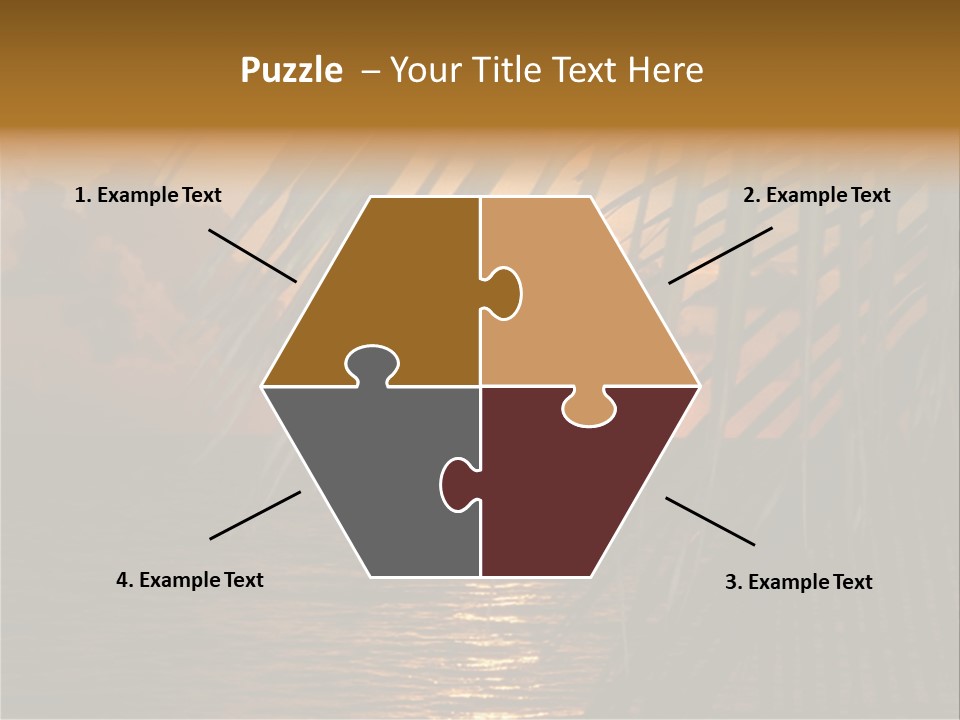 A Sunset Over The Ocean With Palm Leaves PowerPoint Template