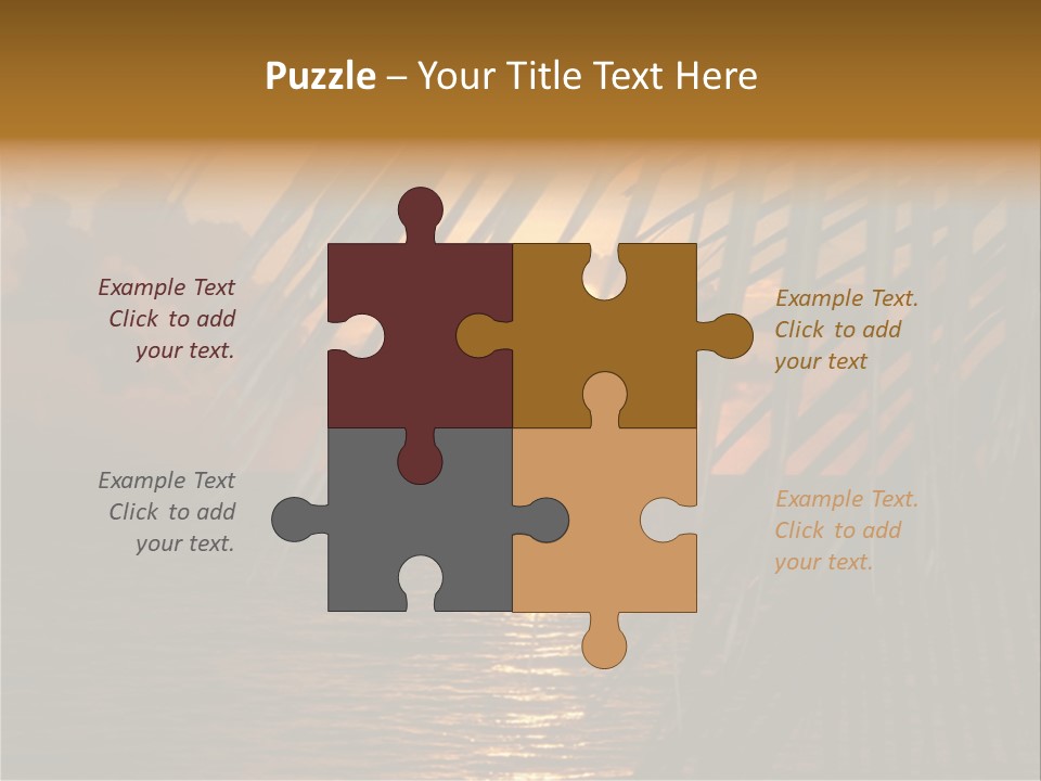 A Sunset Over The Ocean With Palm Leaves PowerPoint Template