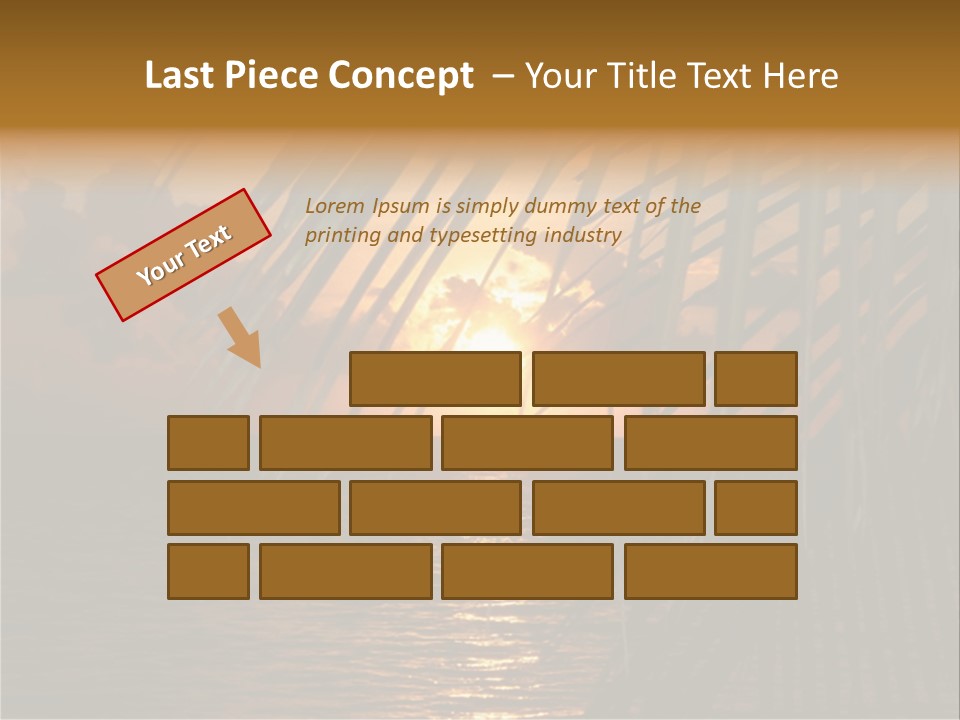A Sunset Over The Ocean With Palm Leaves PowerPoint Template