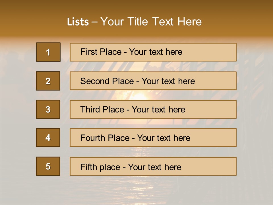 A Sunset Over The Ocean With Palm Leaves PowerPoint Template