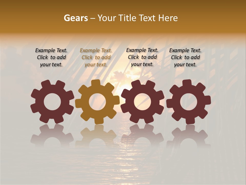 A Sunset Over The Ocean With Palm Leaves PowerPoint Template