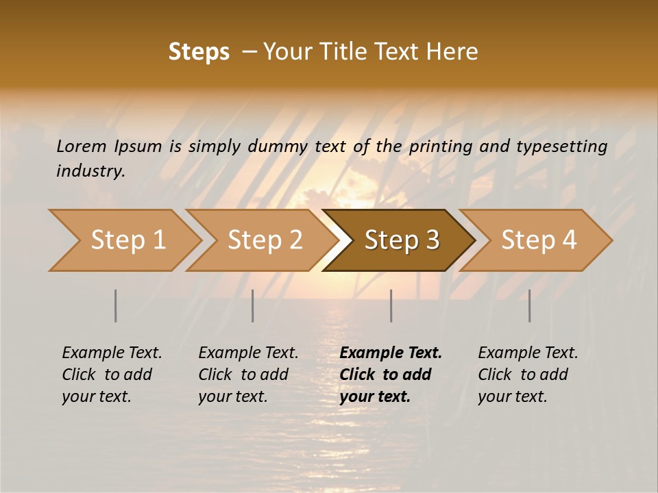 A Sunset Over The Ocean With Palm Leaves PowerPoint Template