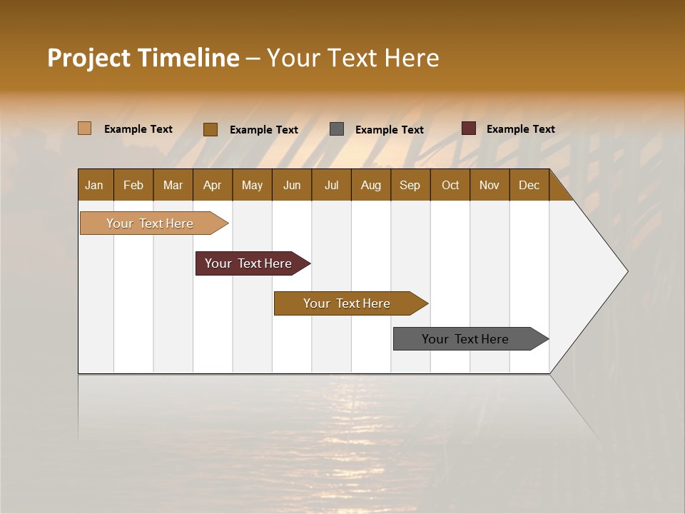 A Sunset Over The Ocean With Palm Leaves PowerPoint Template