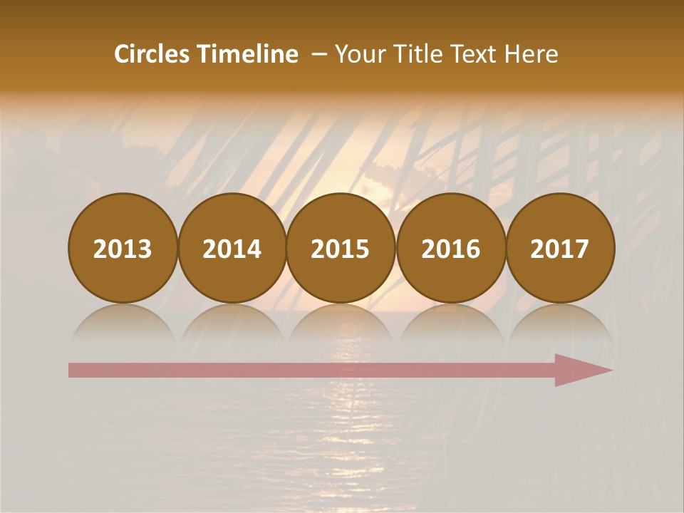 A Sunset Over The Ocean With Palm Leaves PowerPoint Template