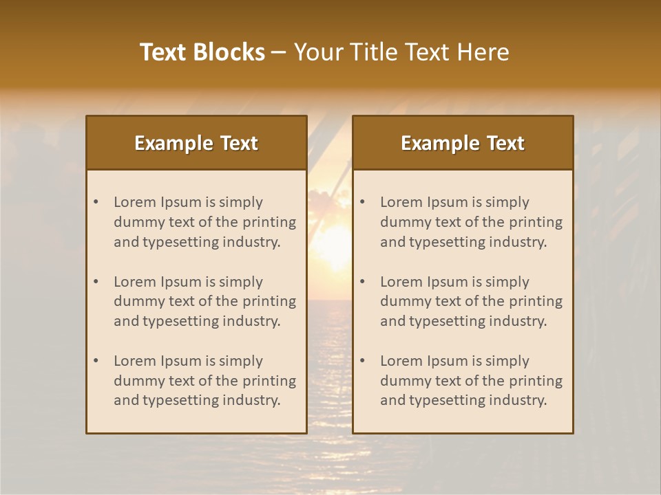A Sunset Over The Ocean With Palm Leaves PowerPoint Template