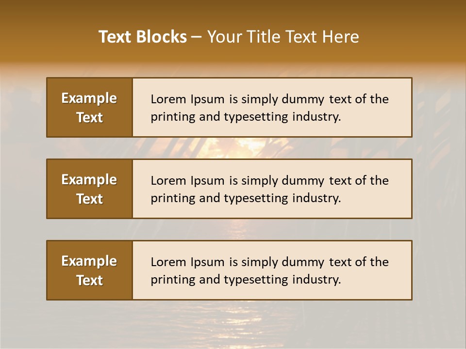 A Sunset Over The Ocean With Palm Leaves PowerPoint Template
